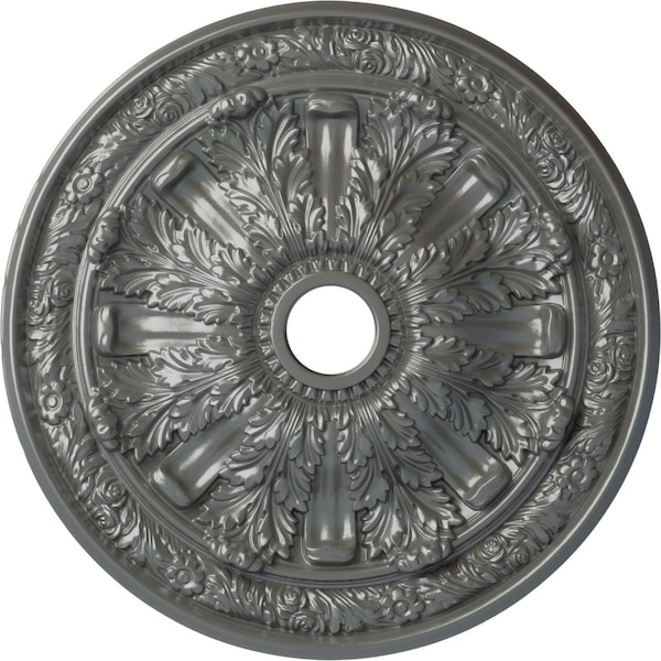 Ekena Millwork Flagstone Ceiling Medallion (Fits Canopies up to 3 7/8"), 30"OD x 3 7/8"ID x 3 1/4"P, Silver CM30FLSLS - main